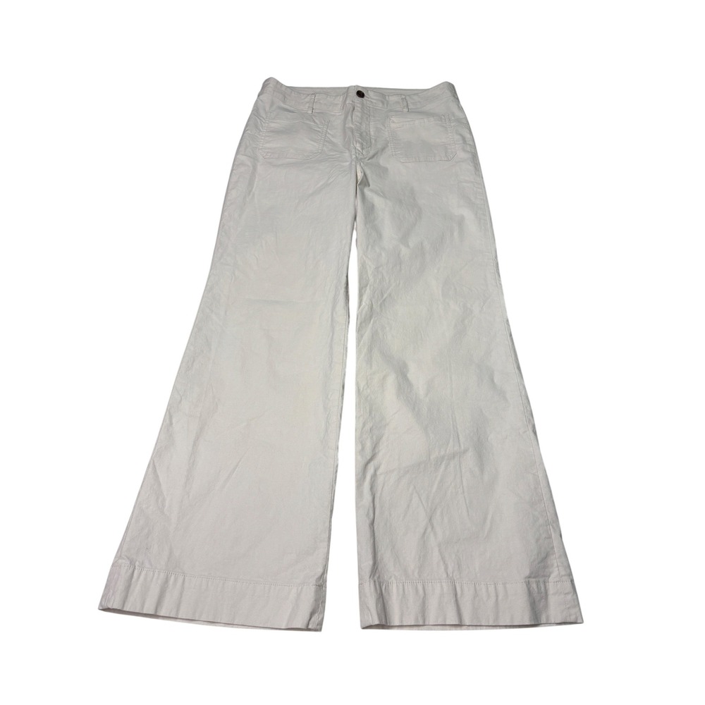J.Crew Womens Size 32X29 White Wide Leg Utility Patch Pocket Trousers High Rise